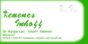 kemenes inhoff business card